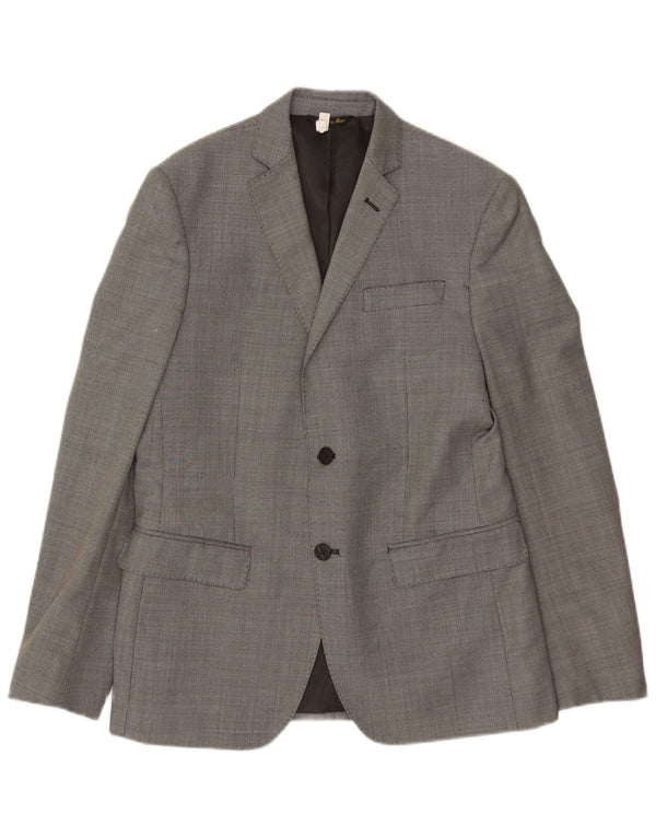 Cerruti 1881 Mens 2 Button Slim Blazer Jacket IT 50 Large Grey Virgin Wool