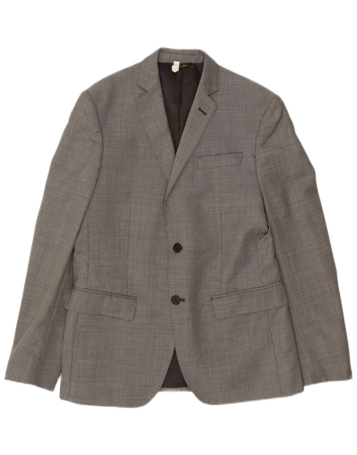 Cerruti 1881 Mens 2 Button Slim Blazer Jacket IT 50 Large Grey Virgin Wool