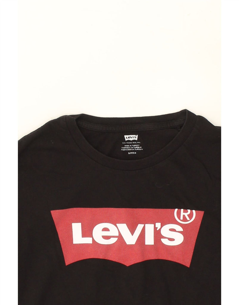 LEVI'S Mens Graphic Top Long Sleeve Small Black Cotton | Vintage Levi's | Thrift | Second-Hand Levi's | Used Clothing | Messina Hembry 