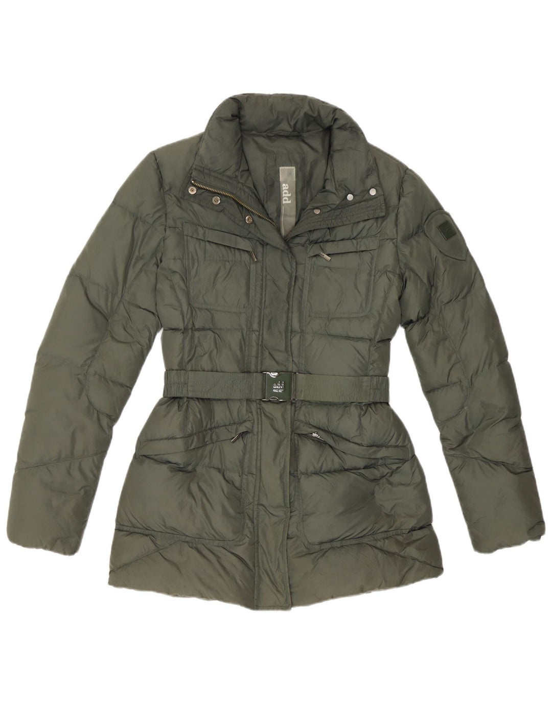 ADD Womens Padded Jacket UK 12 Medium Khaki Polyamide