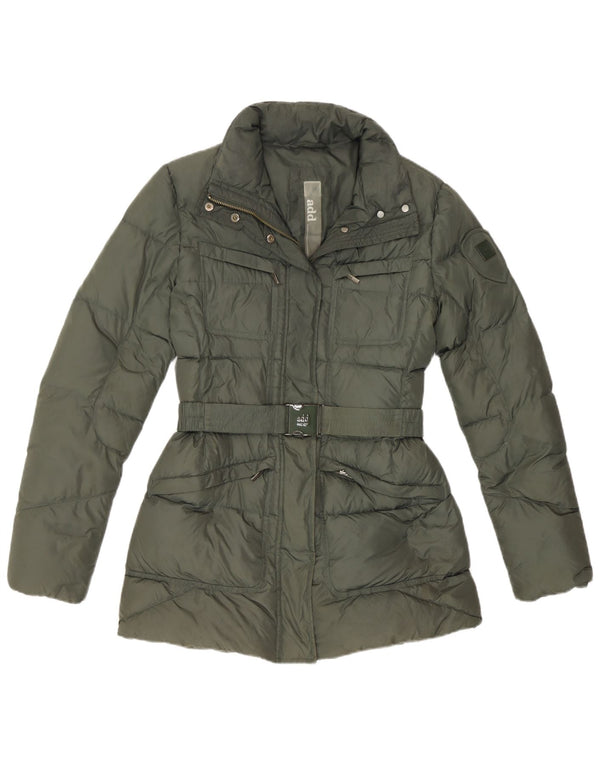 ADD Womens Padded Jacket UK 12 Medium Khaki Polyamide