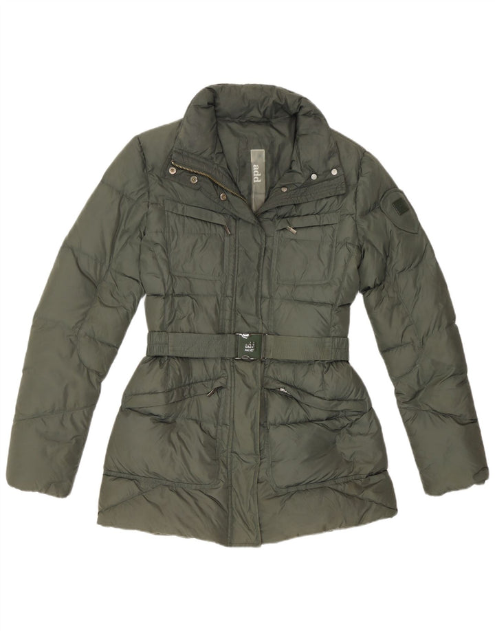 ADD Womens Padded Jacket UK 12 Medium Khaki Polyamide