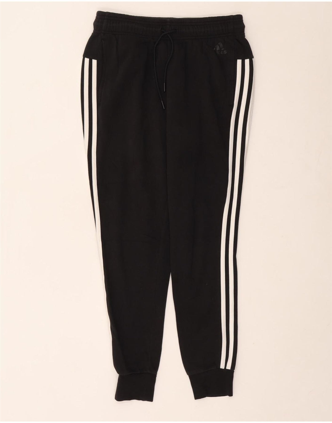 ADIDAS Womens Tracksuit Trousers Joggers UK 4/6 XS  Black Cotton