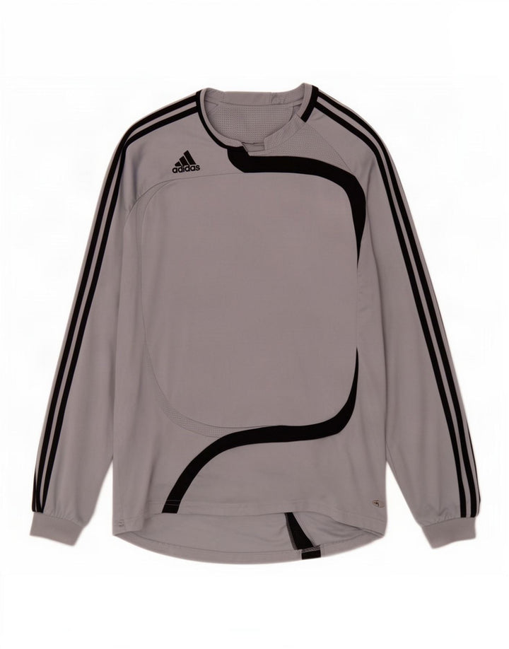 Adidas Mens Top Long Sleeve XL Grey Colourblock Polyester