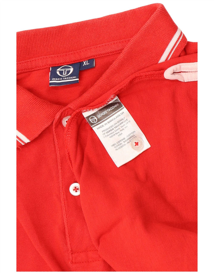Sergio Tacchini Mens Polo Shirt XL Red Cotton