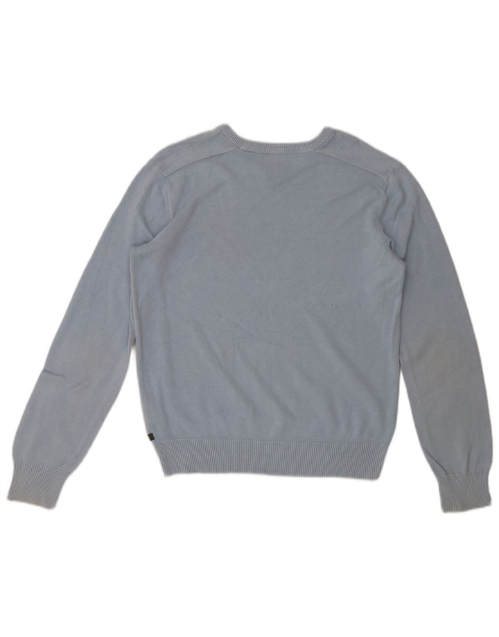 Timberland Mens Regular Fit V-Neck Jumper Sweater Small Blue Cotton