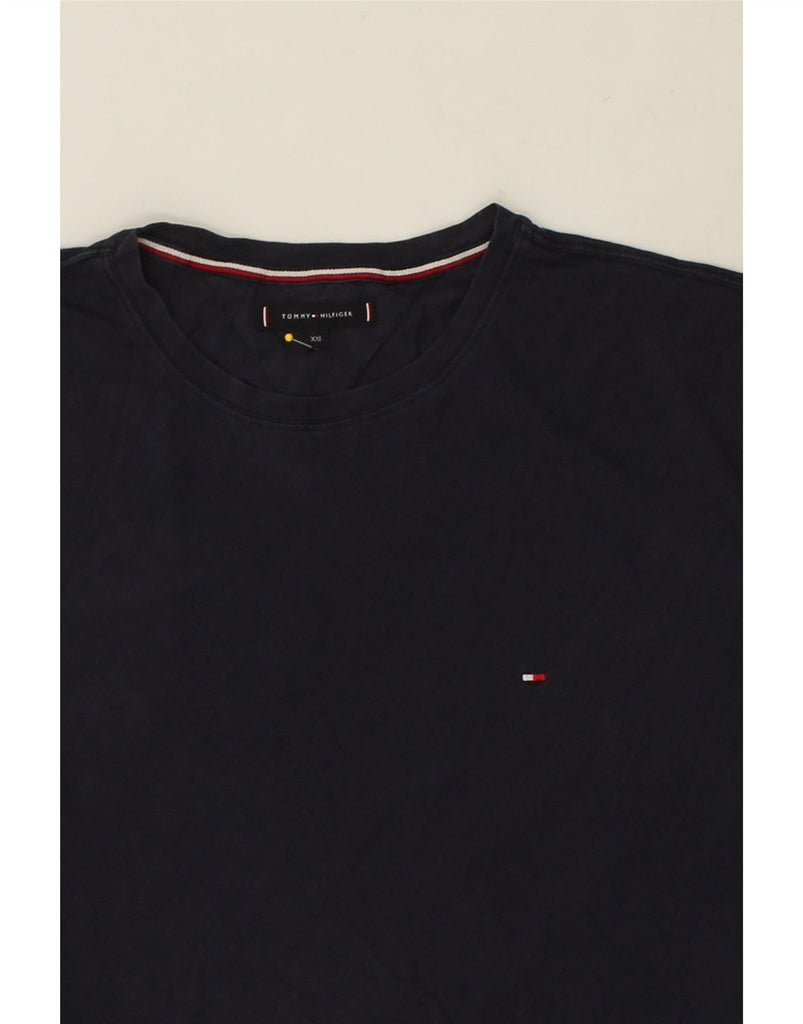 TOMMY HILFIGER Mens T-Shirt Top 2XL Navy Blue Cotton | Vintage Tommy Hilfiger | Thrift | Second-Hand Tommy Hilfiger | Used Clothing | Messina Hembry 