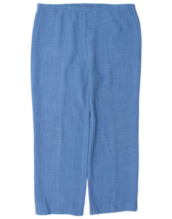 Marks & Spencer Womens Straight Casual Trousers UK 14 Large W36 L28 Blue