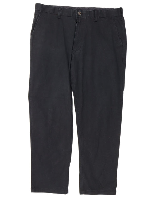 Marks & Spencer Mens Straight Chino Trousers W38 L29 Black Cotton