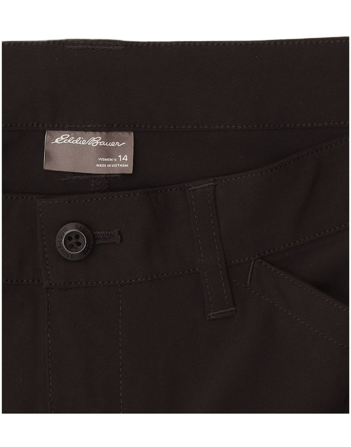 Eddie Bauer Womens Casual Shorts US 14 XL W34 Black Polyester