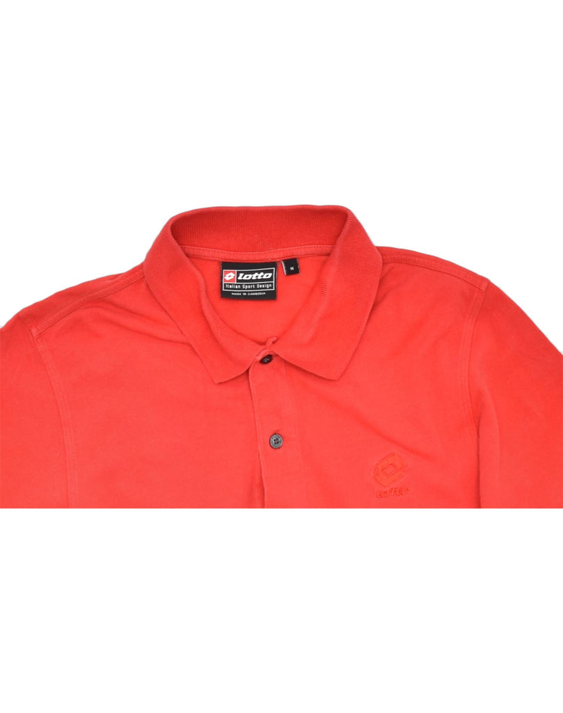 LOTTO Mens Polo Shirt Medium Red Cotton | Vintage | Thrift | Second-Hand | Used Clothing | Messina Hembry 
