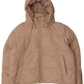 Zara Womens Oversized Hooded Padded Jacket UK 14 Medium Beige Polyurethane