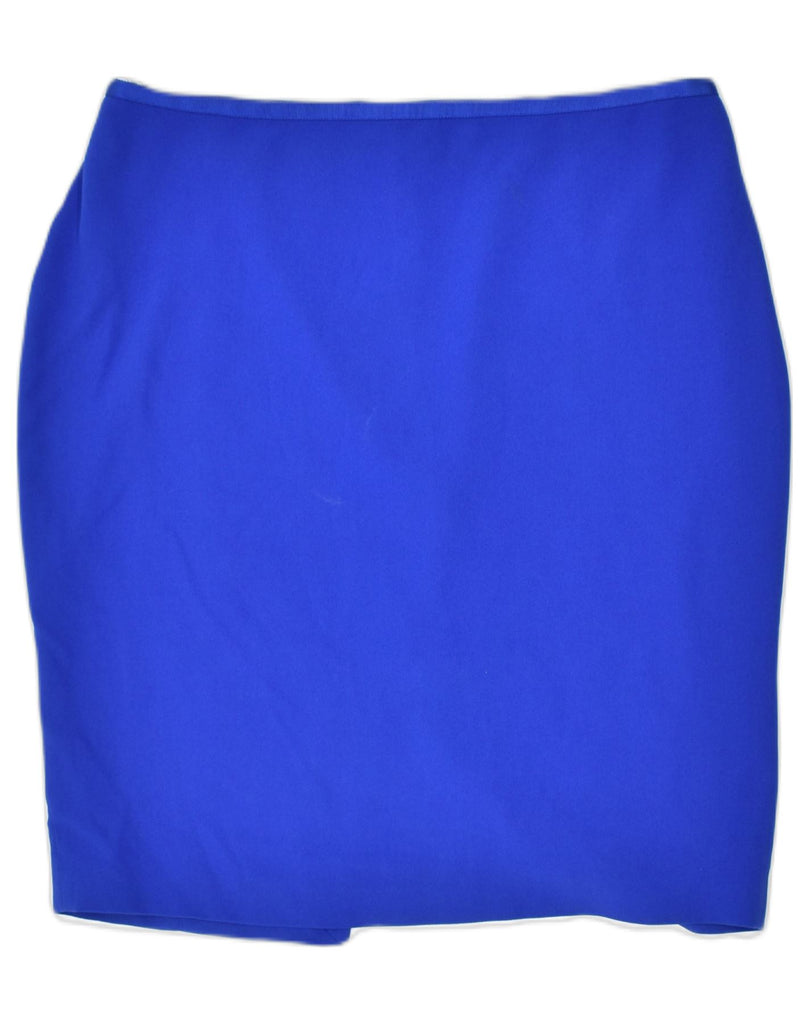 VINTAGE Womens Pencil Skirt UK 16 Large W34 Blue Acetate | Vintage | Thrift | Second-Hand | Used Clothing | Messina Hembry 