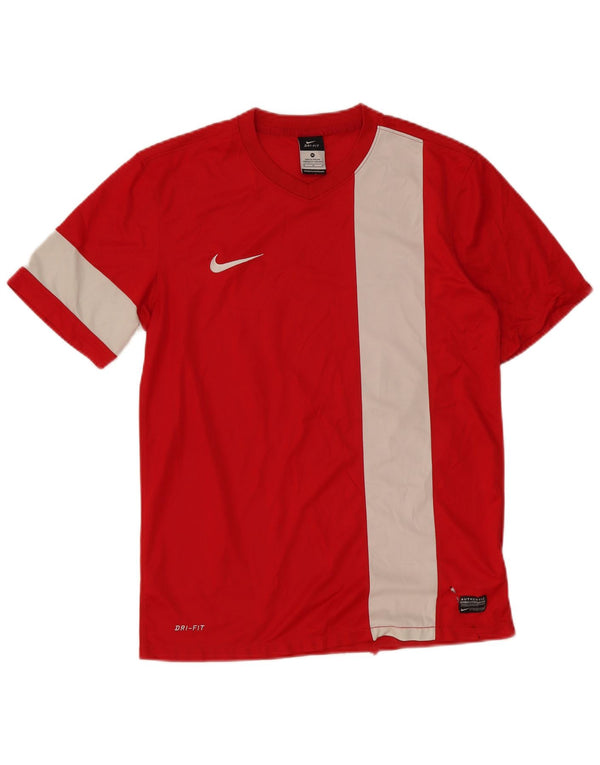 Nike Mens Dri Fit Graphic T-Shirt Top Medium Red Colourblock Polyester