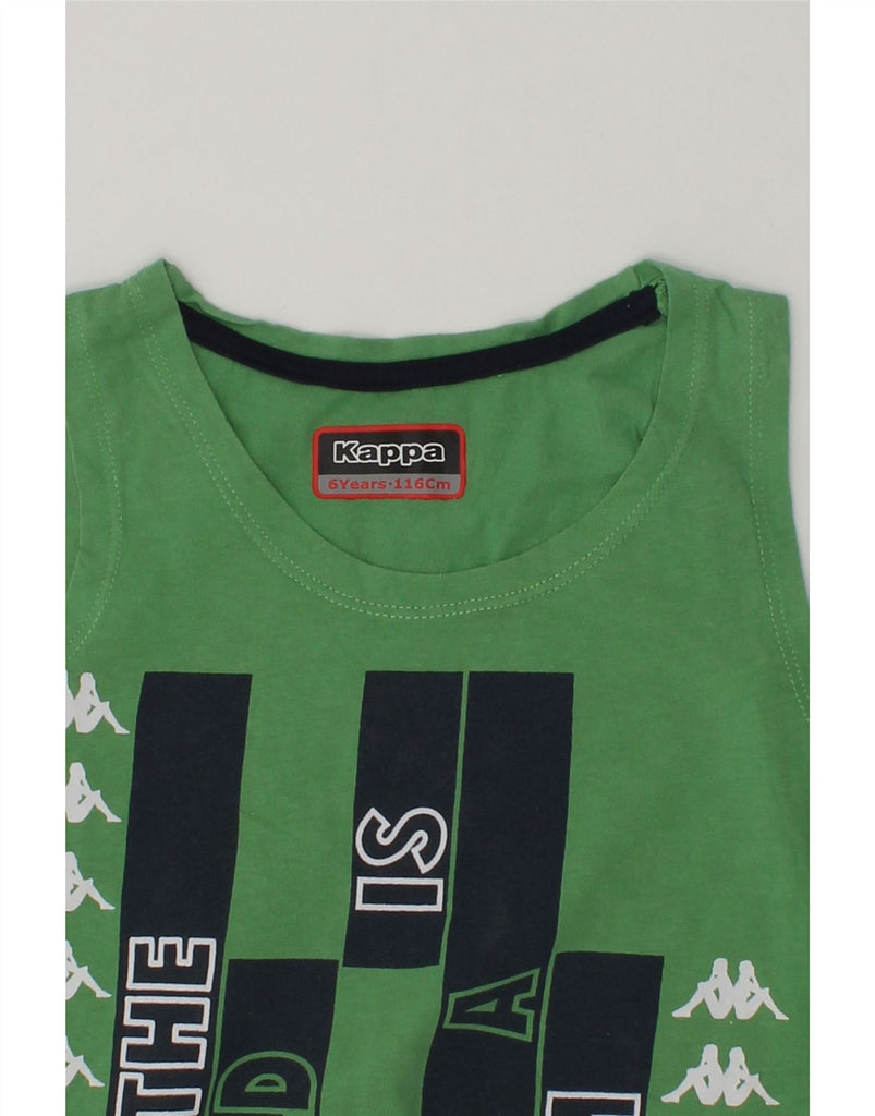 KAPPA Boys Graphic Vest Top 5-6 Years Green | Vintage Kappa | Thrift | Second-Hand Kappa | Used Clothing | Messina Hembry 