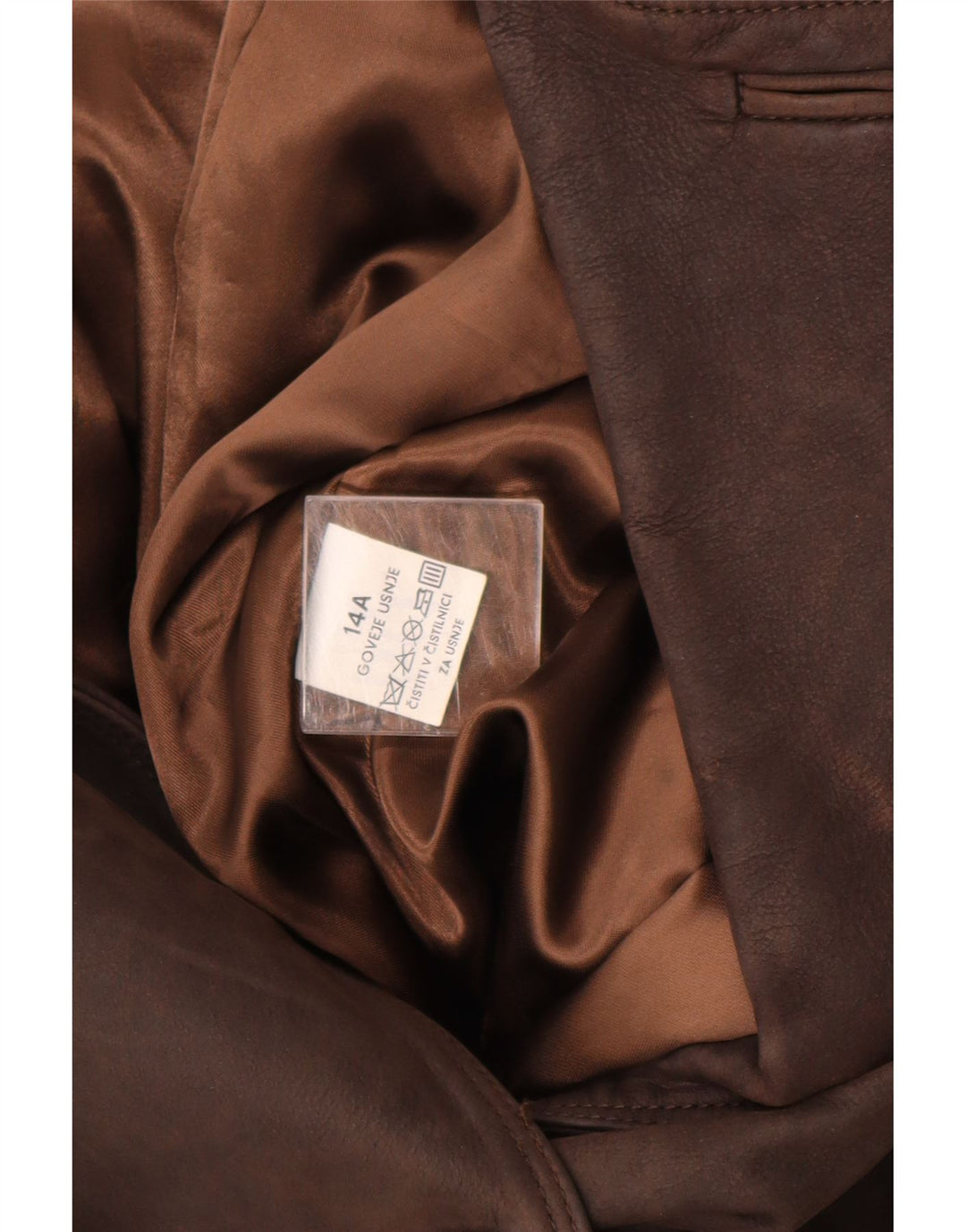 VINTAGE Womens Leather Jacket UK 14 Large  Brown Leather Classic