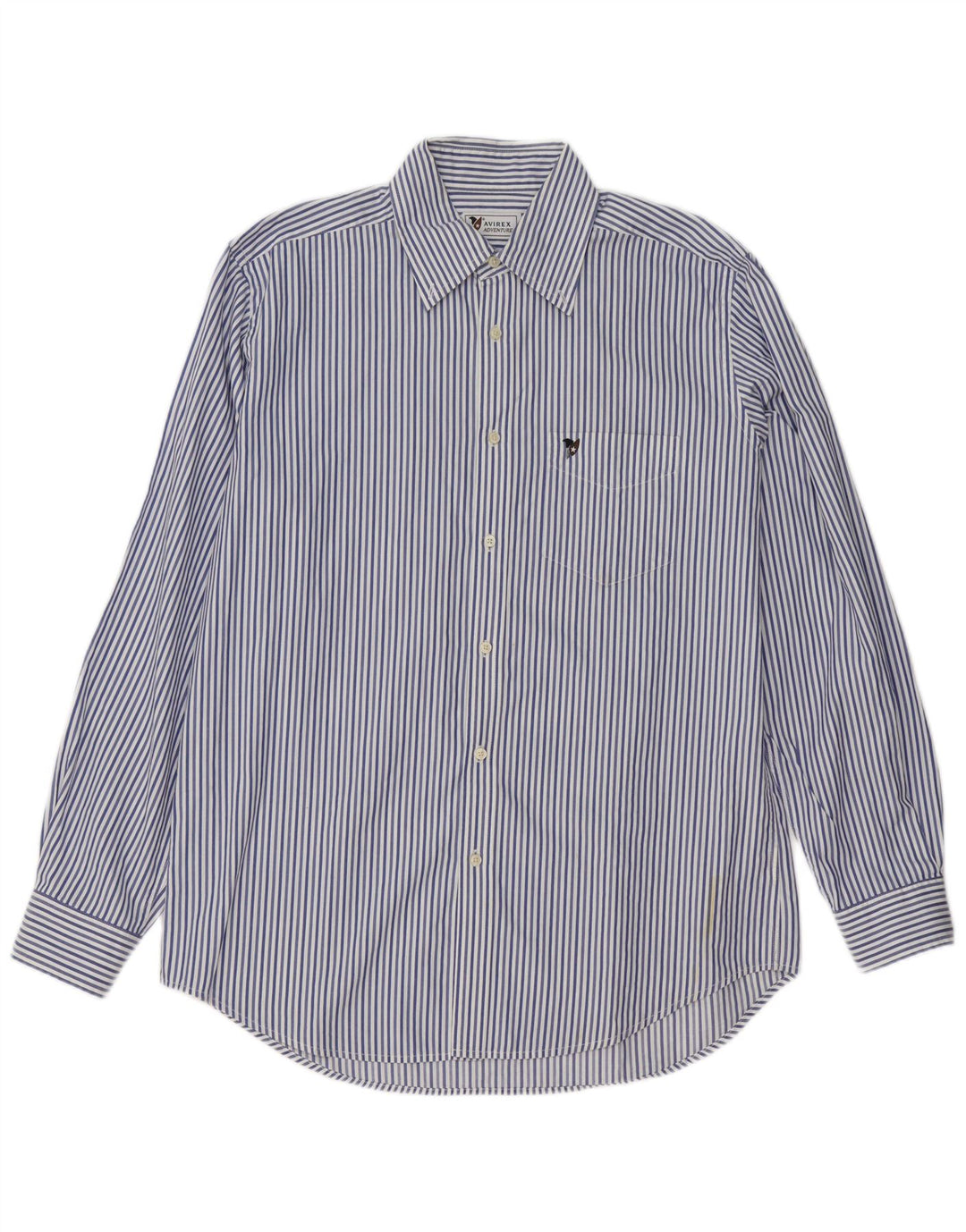 Avirex Mens Shirt Large Blue Pinstripe Cotton