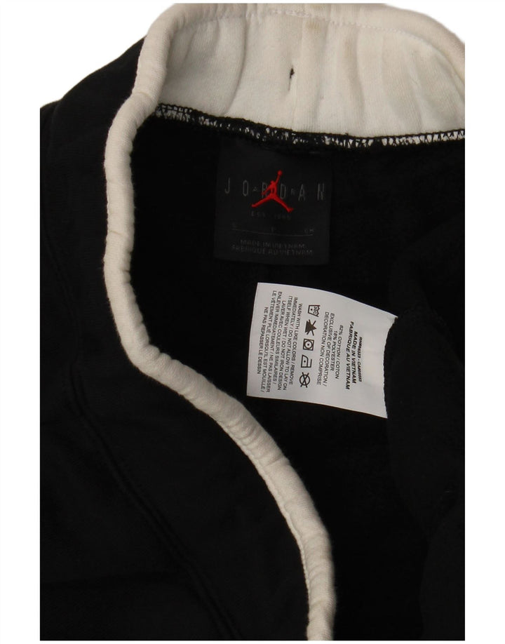 JORDAN Womens Graphic Tracksuit Trousers Joggers UK 10 Small  Black Cotton