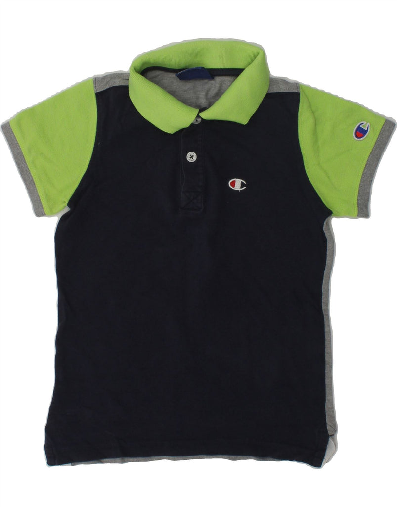 CHAMPION Boys Authentic Polo Shirt 5-6 Years XS Black Colourblock | Vintage Champion | Thrift | Second-Hand Champion | Used Clothing | Messina Hembry 