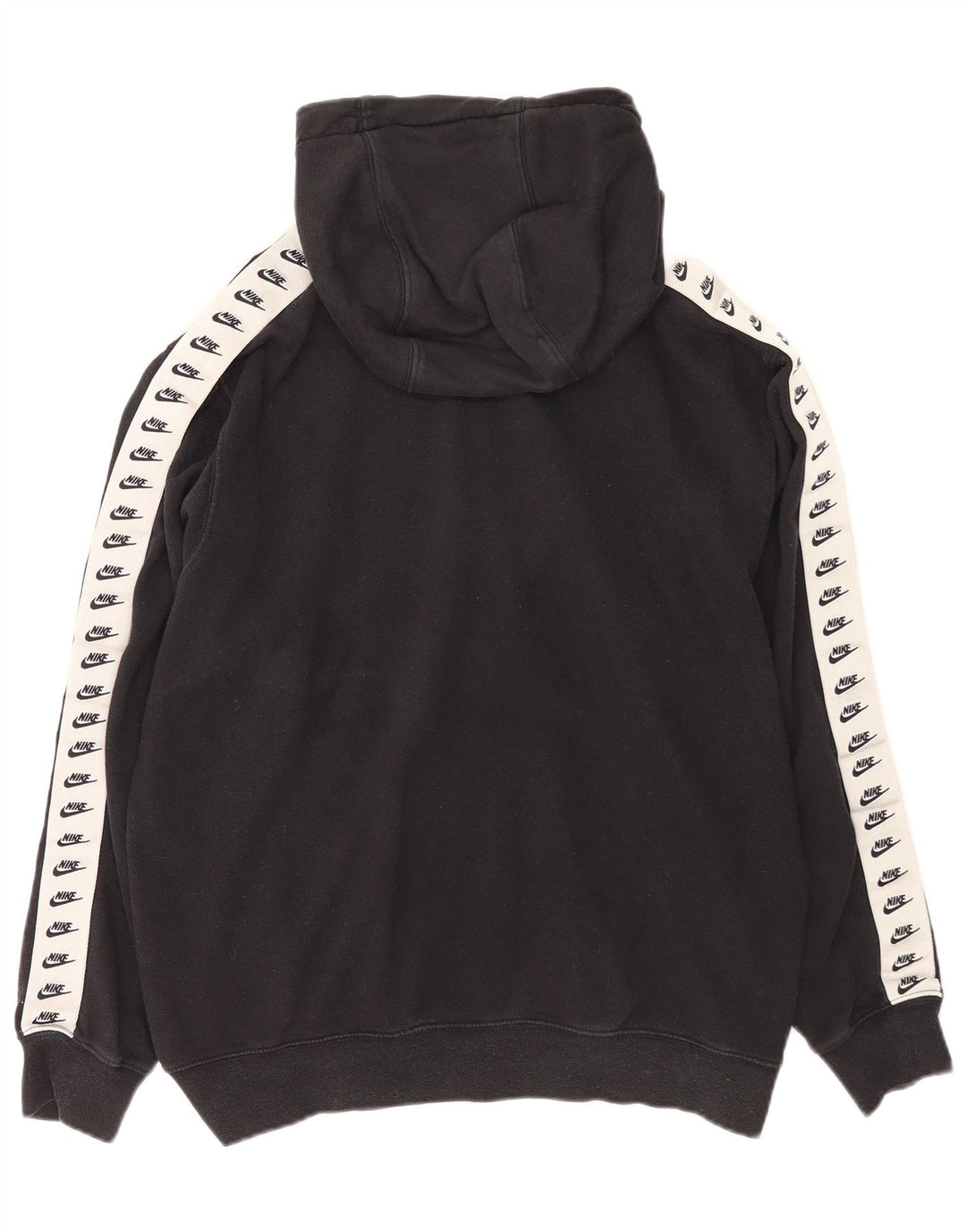 Nike Mens Graphic Hoodie Jumper Medium Black Colourblock Cotton
