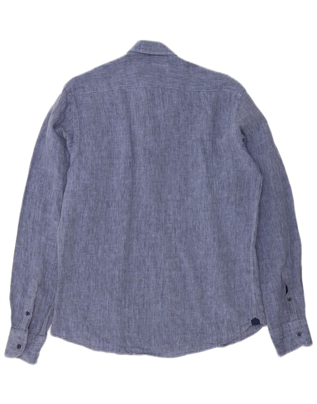 Massimo Dutti Mens Shirt Medium Blue Linen