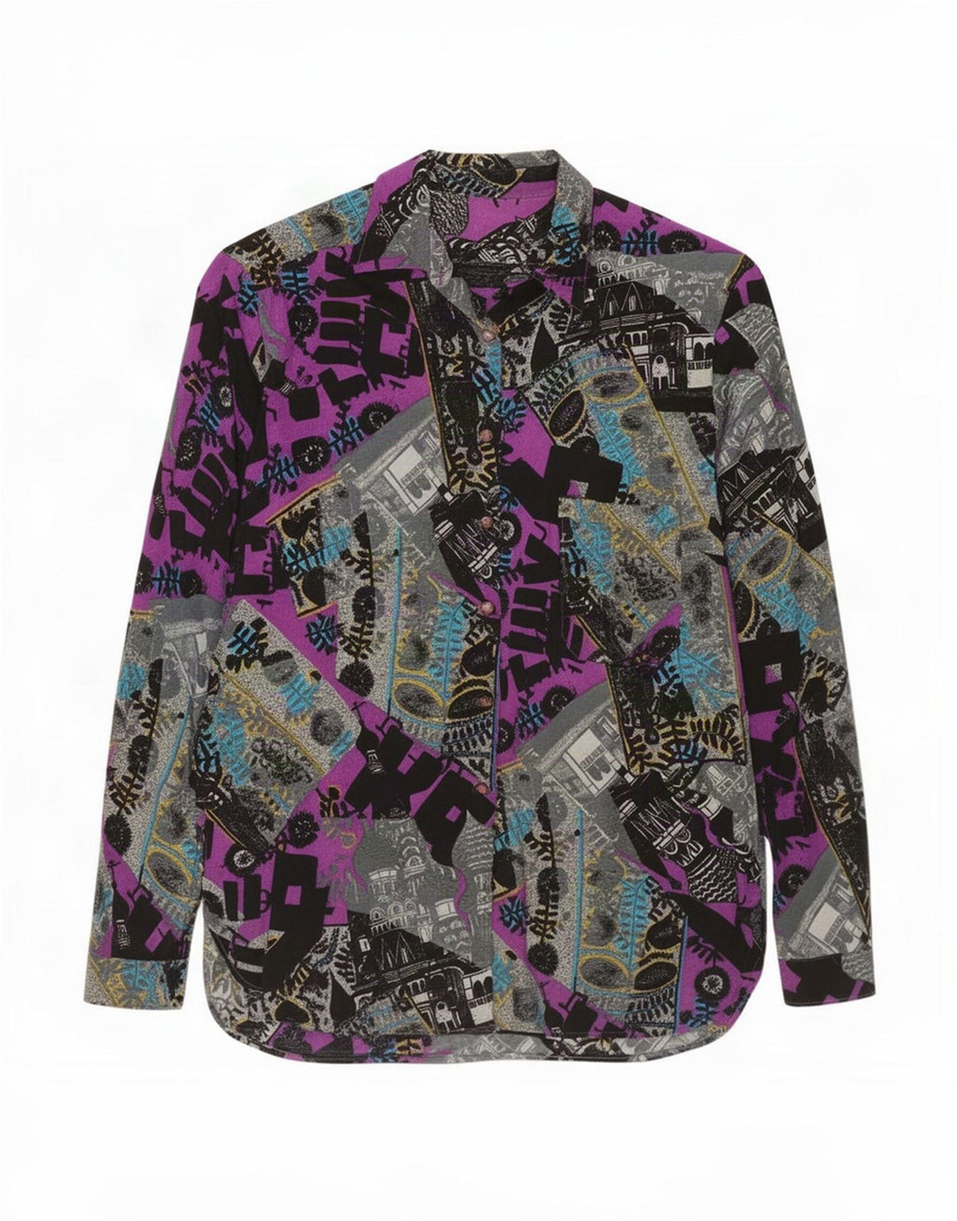 Vintage Womens Abstract Pattern Shirt UK 14 Medium Multicoloured
