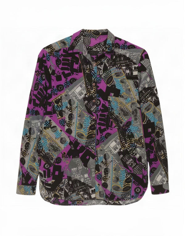 Vintage Womens Abstract Pattern Shirt UK 14 Medium Multicoloured