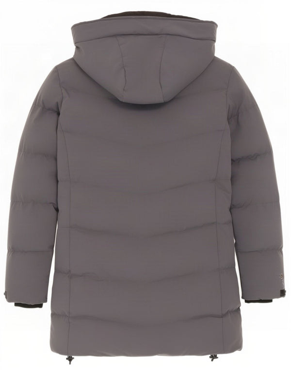Superdry Womens Hooded Padded Coat UK 8 Small Grey