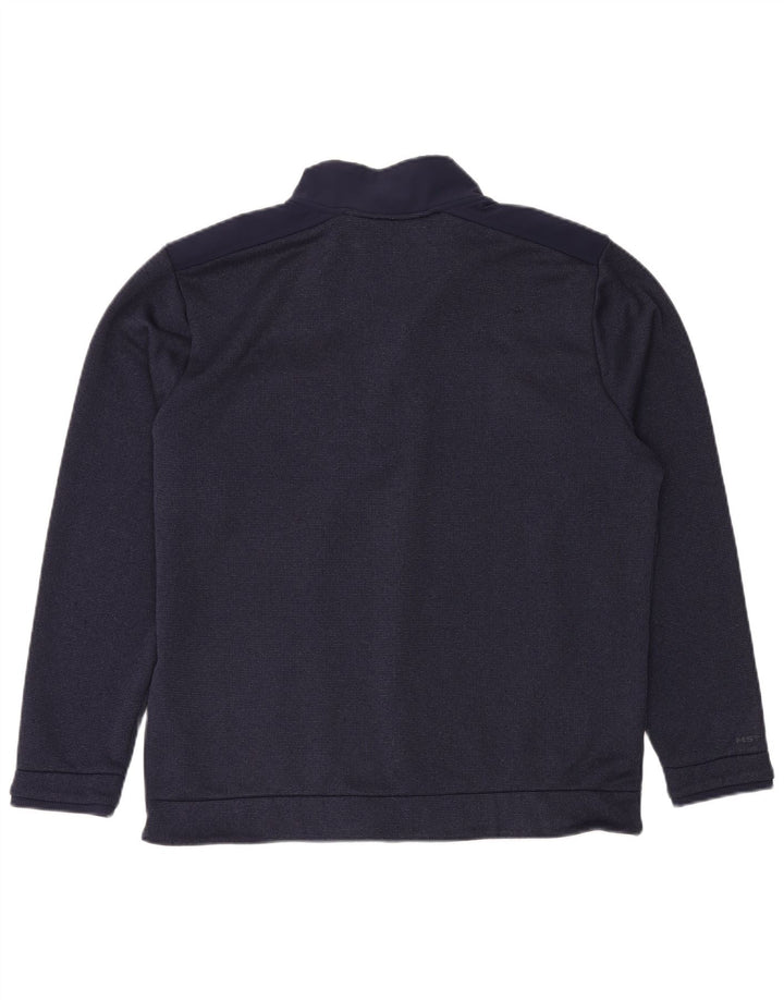UNDER ARMOUR Mens Zip Neck Sweatshirt Jumper XL Navy Blue Polyester