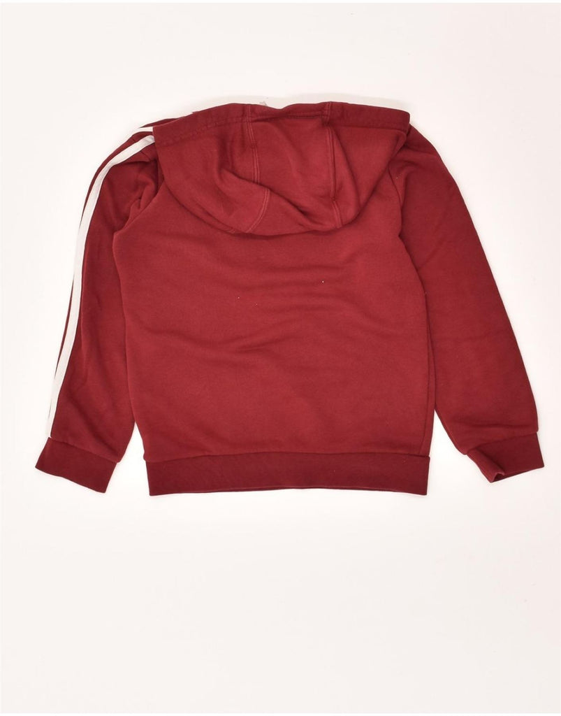 ADIDAS Boys Hoodie Jumper 7-8 Years Burgundy Cotton | Vintage Adidas | Thrift | Second-Hand Adidas | Used Clothing | Messina Hembry 