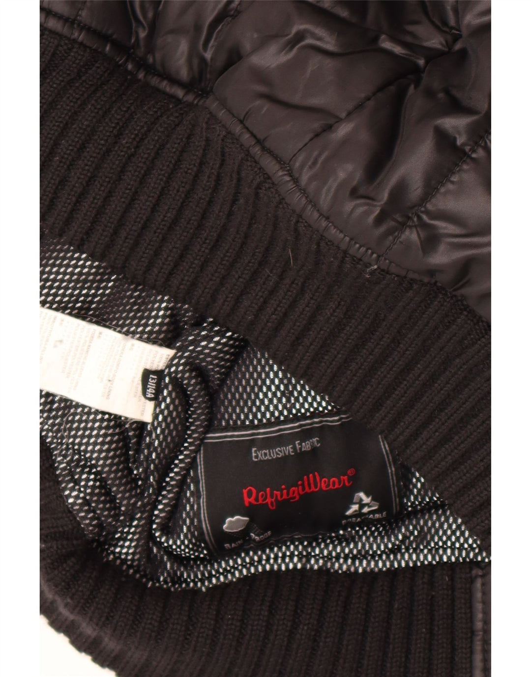 Refrigiwear Boys Hooded Bomber Padded Jacket 13-14 Years Black Polyester