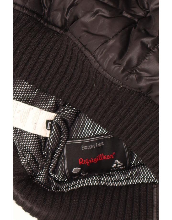 Refrigiwear Boys Hooded Bomber Padded Jacket 13-14 Years Black Polyester