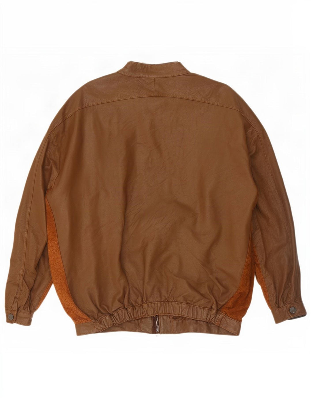 Vintage Mens Bomber Leather Jacket UK 38 Medium Brown Colourblock