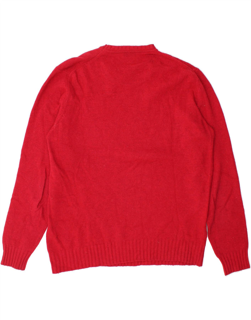 TRUSSARDI Mens Crew Neck Jumper Sweater 2XL Red Wool Vintage Trussardi and Second-Hand Trussardi from Messina Hembry 