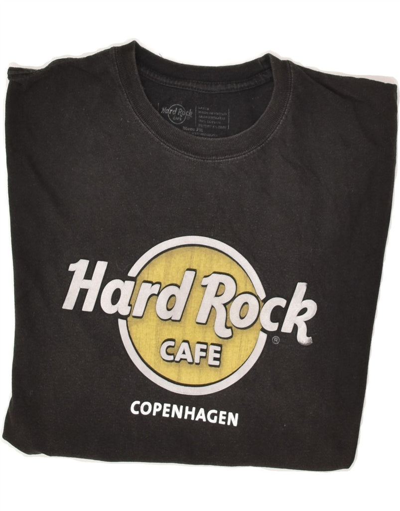 HARD ROCK CAFE Mens Copenhagen Graphic T-Shirt Top Large Black Cotton | Vintage Hard Rock Cafe | Thrift | Second-Hand Hard Rock Cafe | Used Clothing | Messina Hembry 