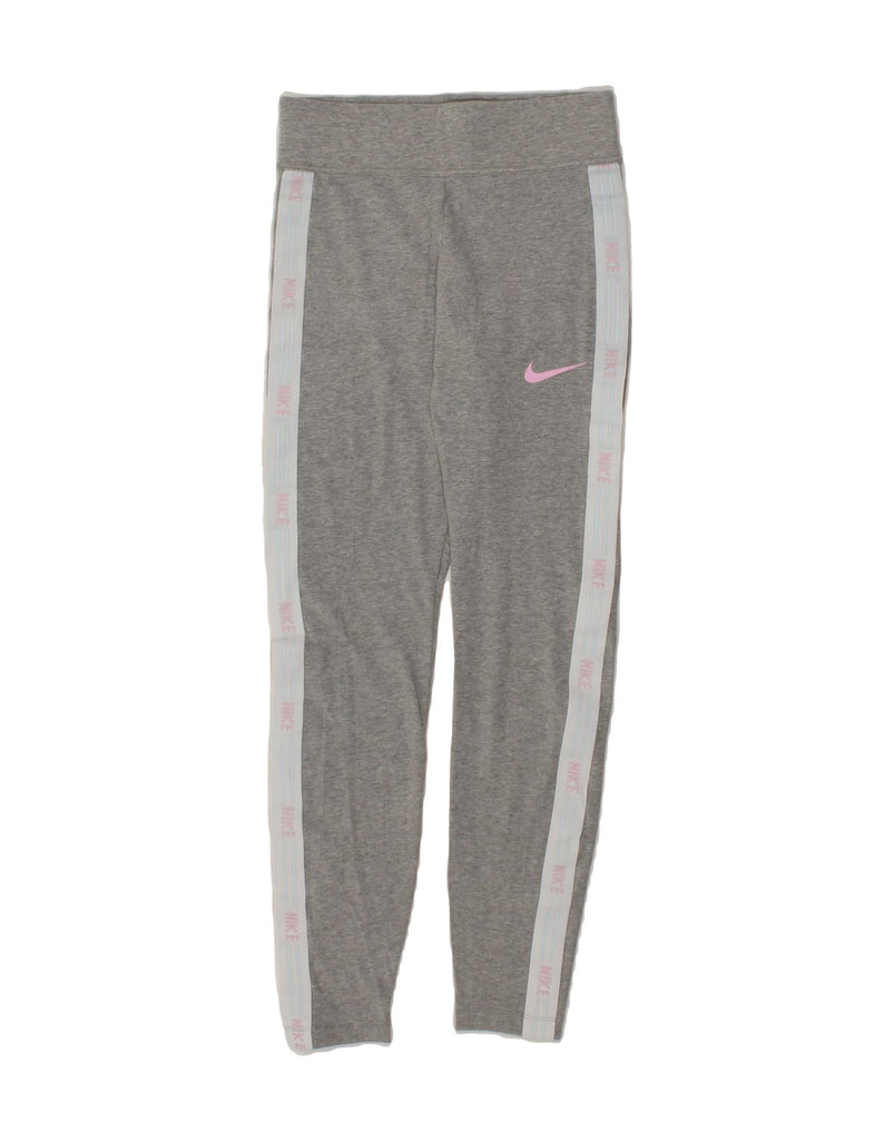NIKE Womens Graphic Leggings UK 8 Small  Grey Colourblock Cotton Vintage Nike and Second-Hand Nike from Messina Hembry 