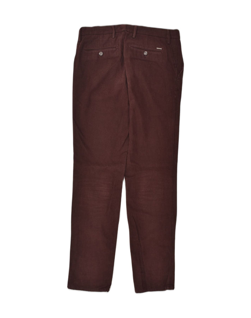 MASSIMO DUTTI Mens Tapered Chino Trousers W30 L31 Maroon Cotton | Vintage Massimo Dutti | Thrift | Second-Hand Massimo Dutti | Used Clothing | Messina Hembry 