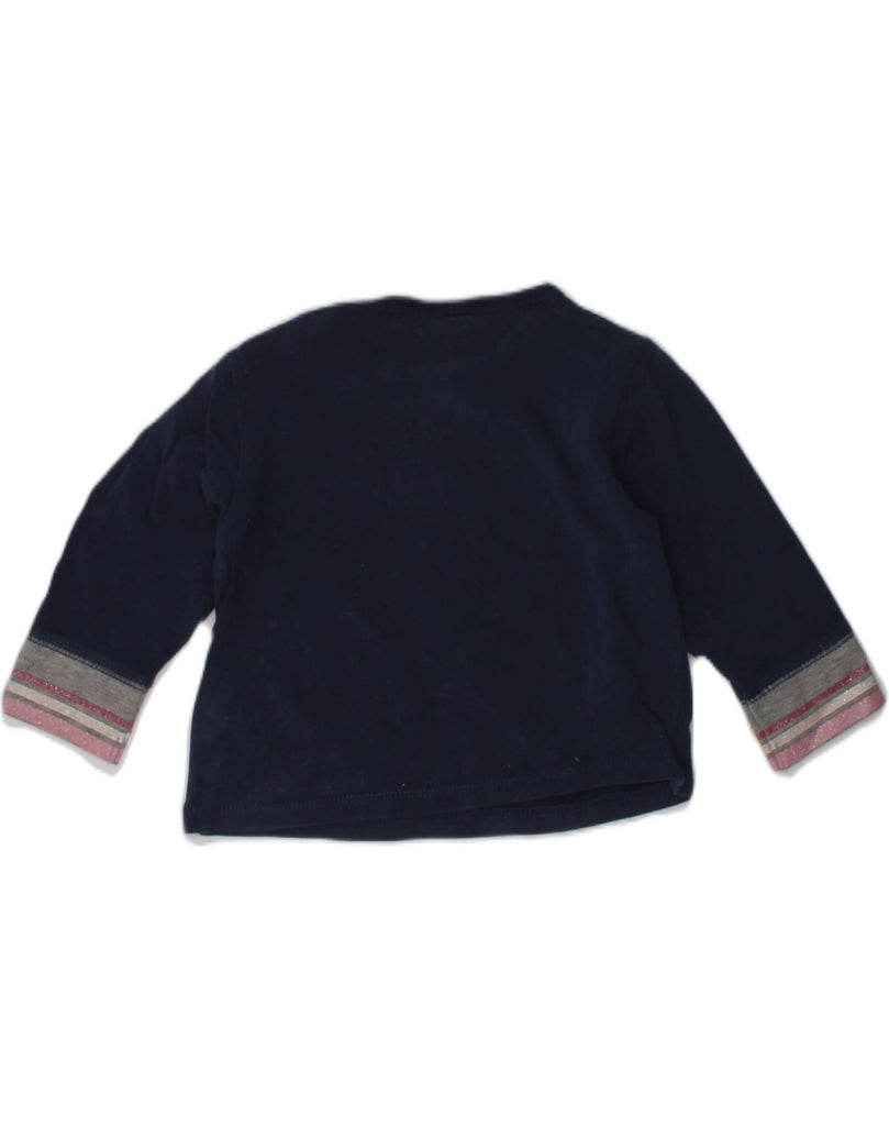 LEE Baby Girls Graphic Sweatshirt Jumper 3-6 Months Navy Blue Cotton | Vintage Lee | Thrift | Second-Hand Lee | Used Clothing | Messina Hembry 