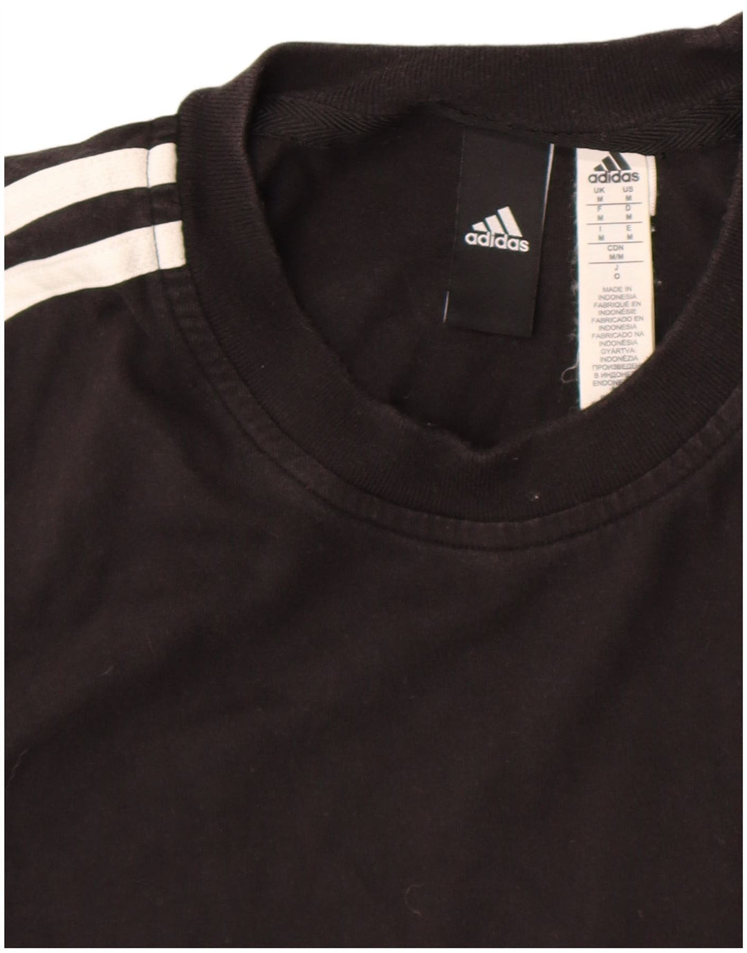 Adidas Mens T-Shirt Top Medium Black Cotton