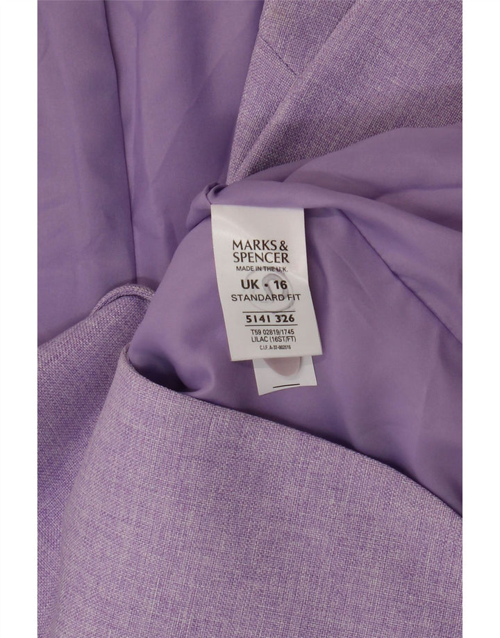 Marks & Spencer Womens Standard Fit Blazer Jacket UK 16 Large Purple