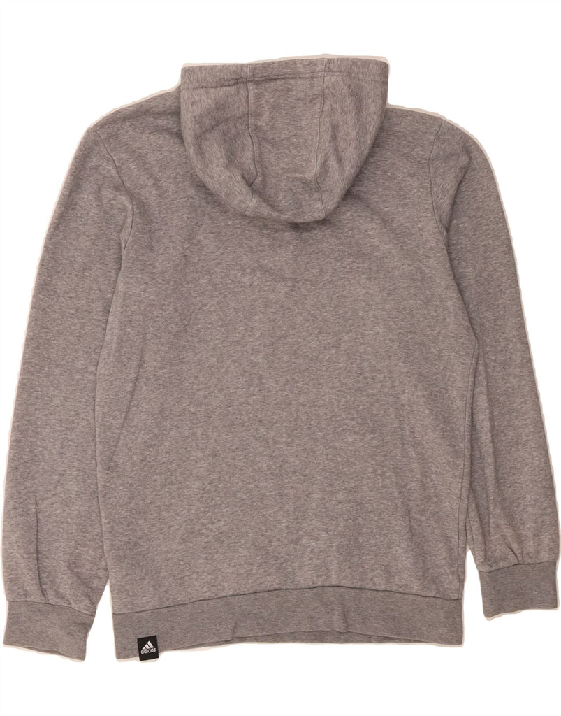 ADIDAS Mens Graphic Hoodie Jumper UK 36/38 Small Grey Cotton Vintage Adidas and Second-Hand Adidas from Messina Hembry 