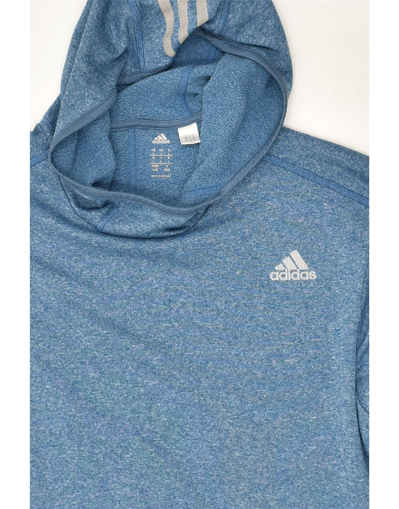 ADIDAS Womens Loose Fit Hoodie Jumper UK 16 Large Blue Polyester | Vintage Adidas | Thrift | Second-Hand Adidas | Used Clothing | Messina Hembry 