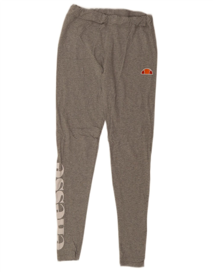 Ellesse Womens Graphic Leggings UK 10 Small Grey Cotton