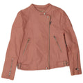 Zara Girls Faux Leather Jacket 13-14 Years Pink Polyester