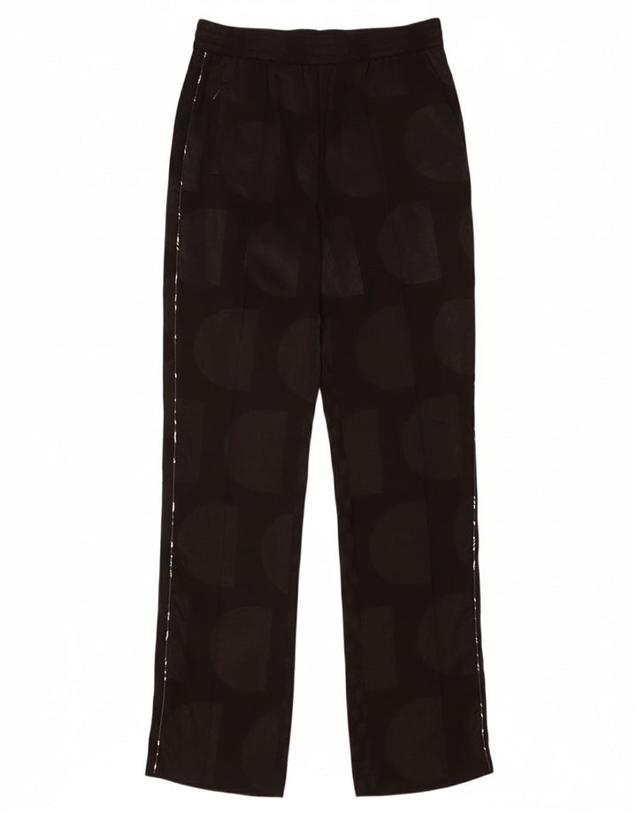 DESIGUAL Womens Straight Casual Trousers Medium W32 L30 Black Geometric