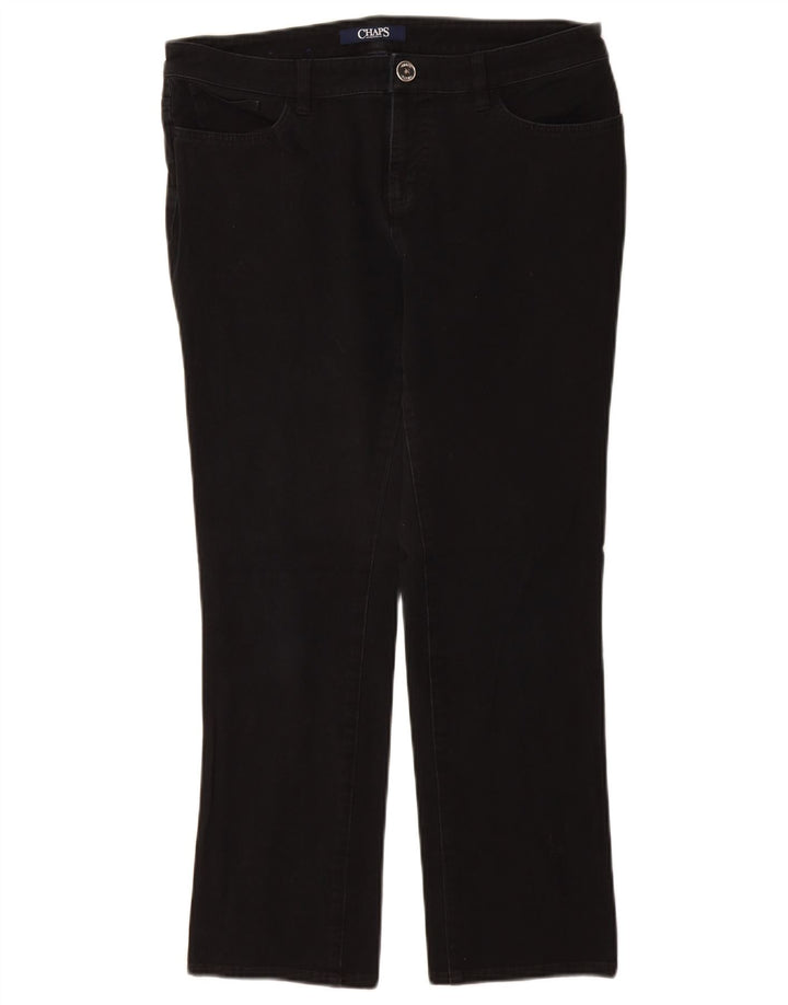 CHAPS Womens Petite Straight Casual Trousers US 10 Large W30 L27 Black