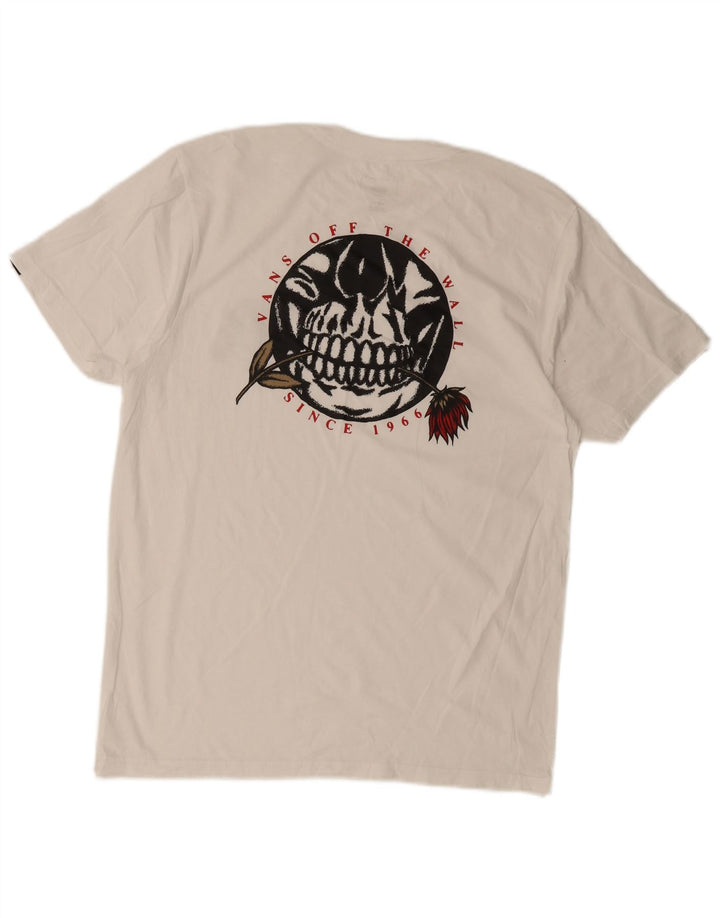 VANS Mens Slim Fit Graphic T-Shirt Top Large White