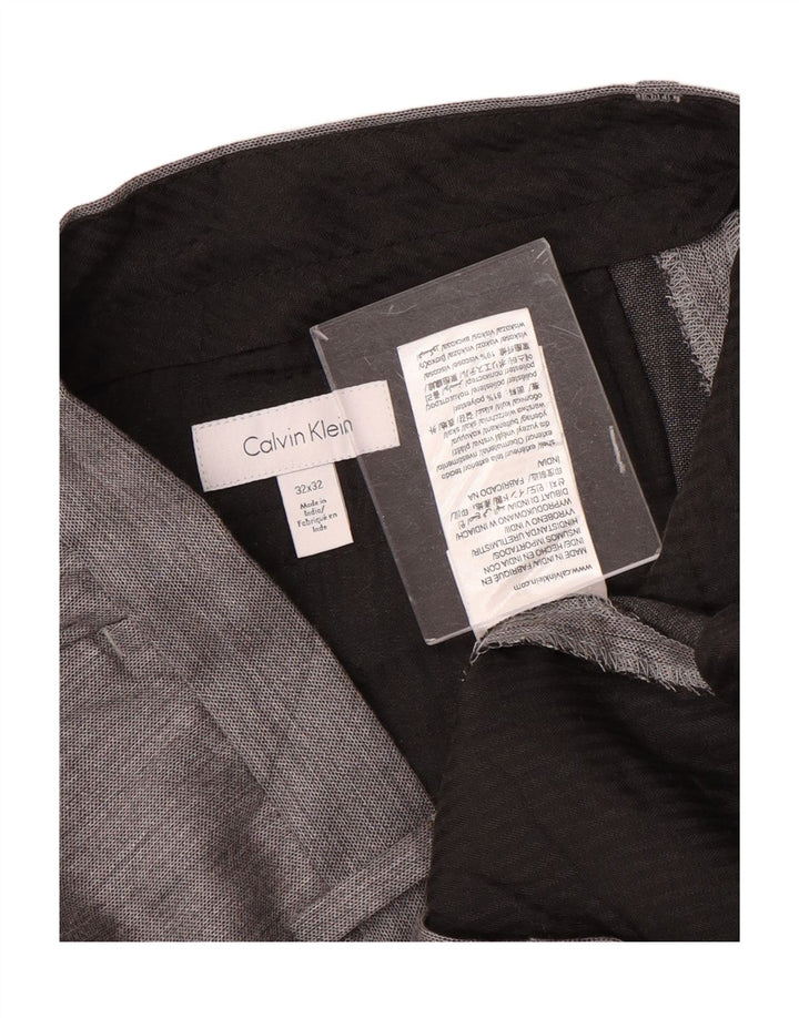 CALVIN KLEIN Mens Straight Suit Trousers W32 L32 Grey Polyester