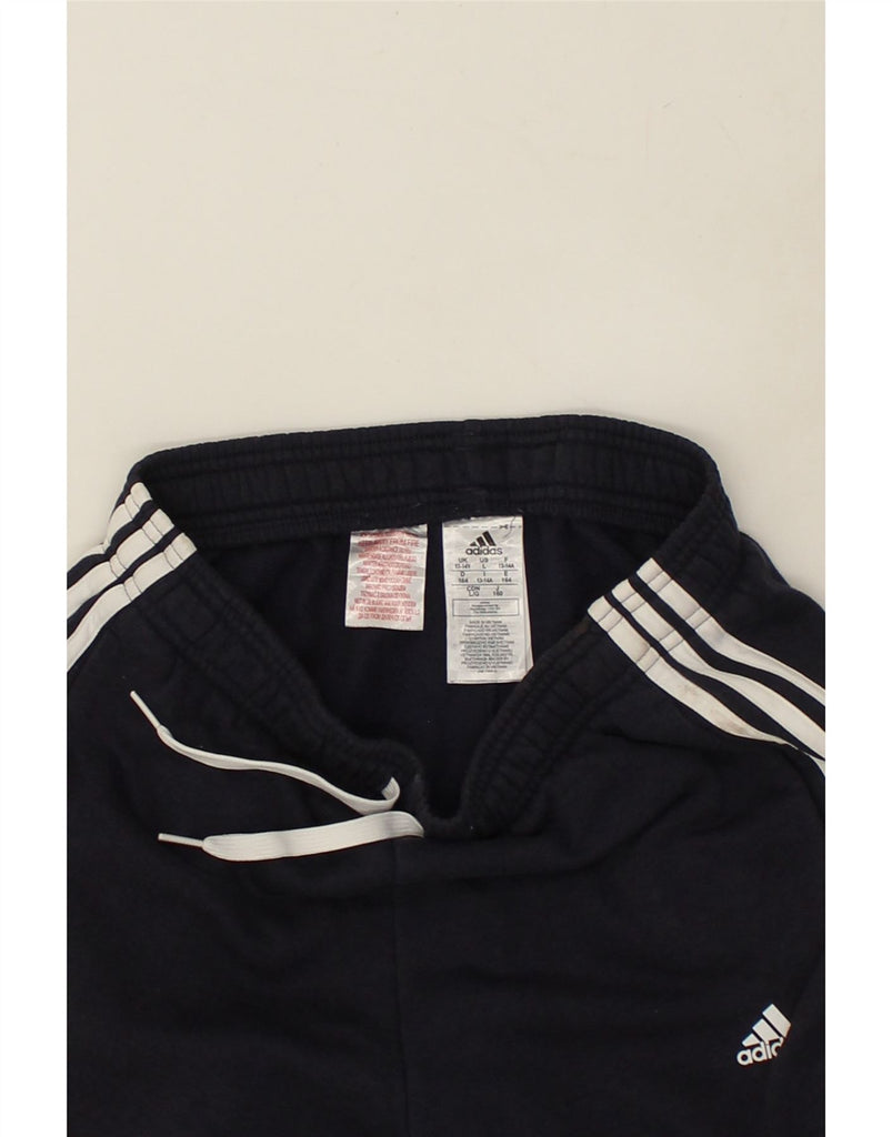 ADIDAS Boys Tracksuit Trousers Joggers 13-14 Years Navy Blue Cotton | Vintage Adidas | Thrift | Second-Hand Adidas | Used Clothing | Messina Hembry 