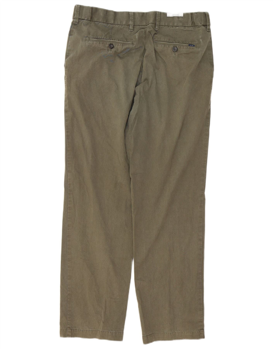 MARKS & SPENCER Mens Regular Fit Chino Trousers W34 L29 Khaki Cotton